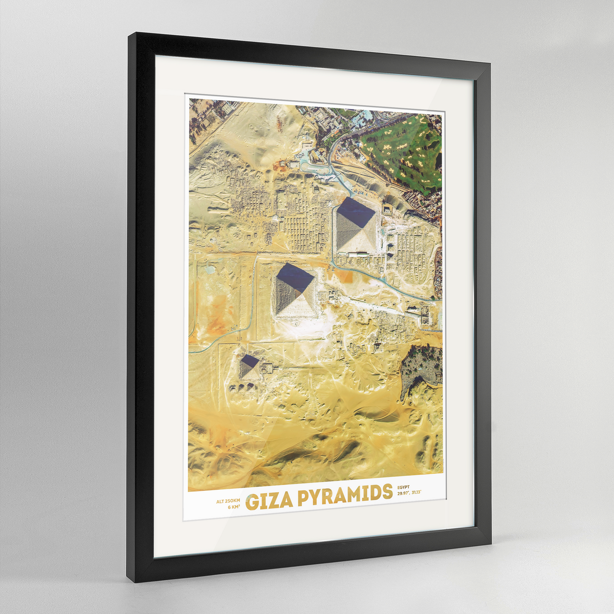 Giza Pyramids Earth Photography Art Print - Framed