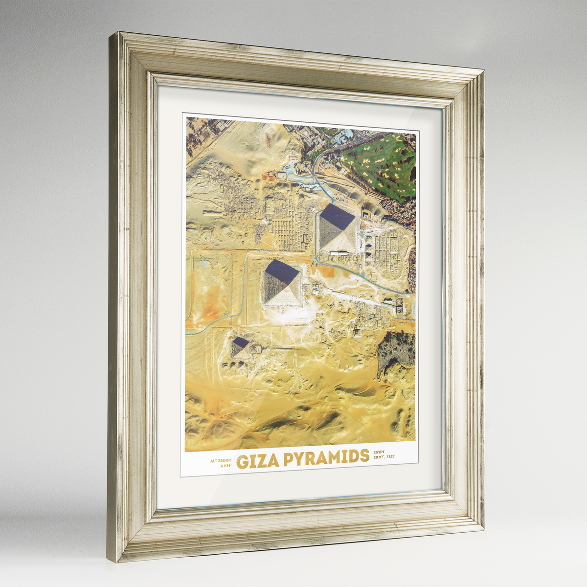 Giza Pyramids Earth Photography Art Print - Framed