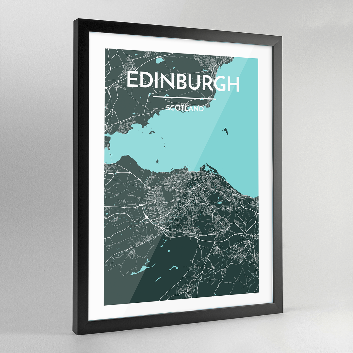 Framed Edinburgh Map Art Print - Point Two Design