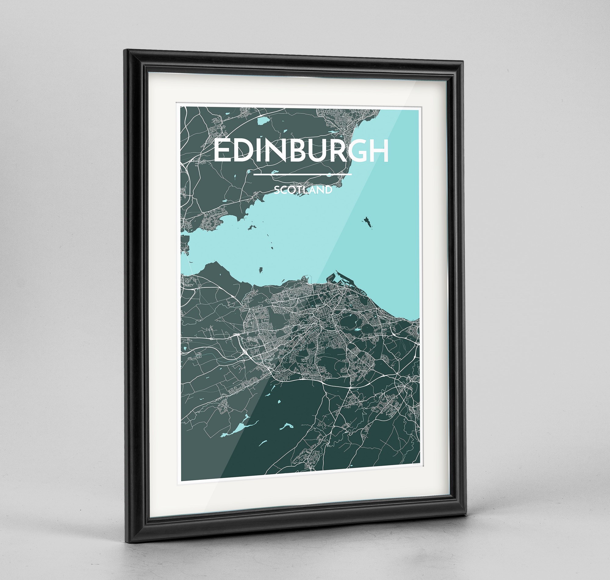 Framed Edinburgh Map Art Print - Point Two Design