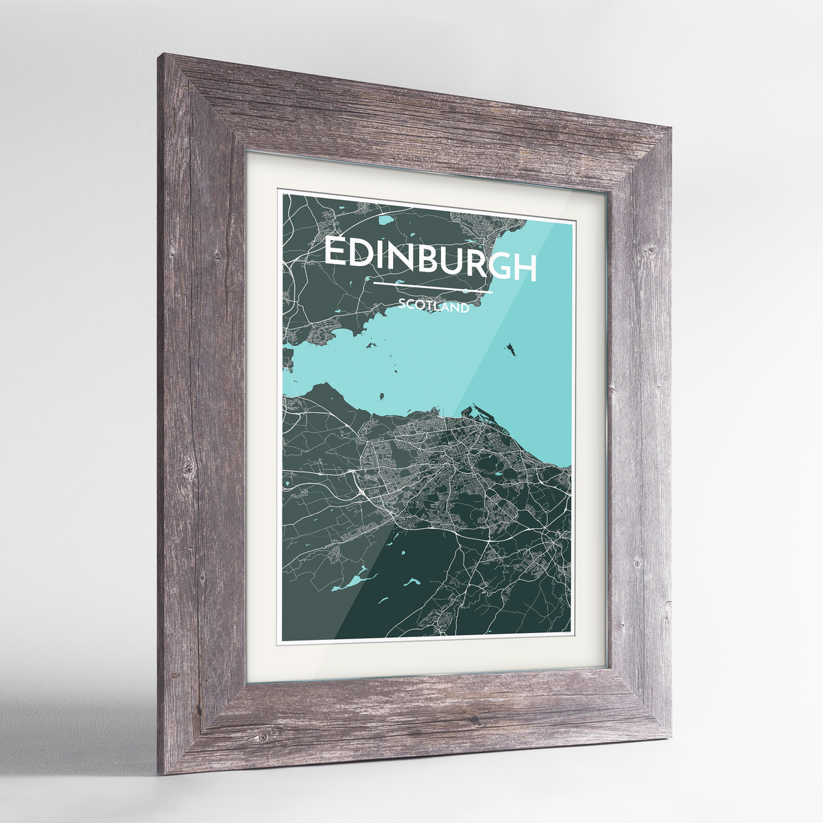 Edinburgh Map Art Print - Framed