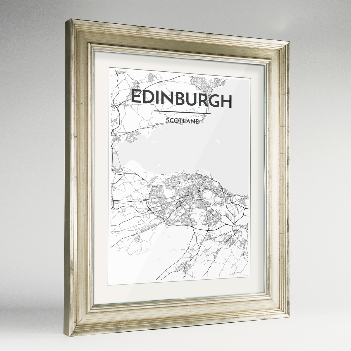 Edinburgh Map Art Print - Framed