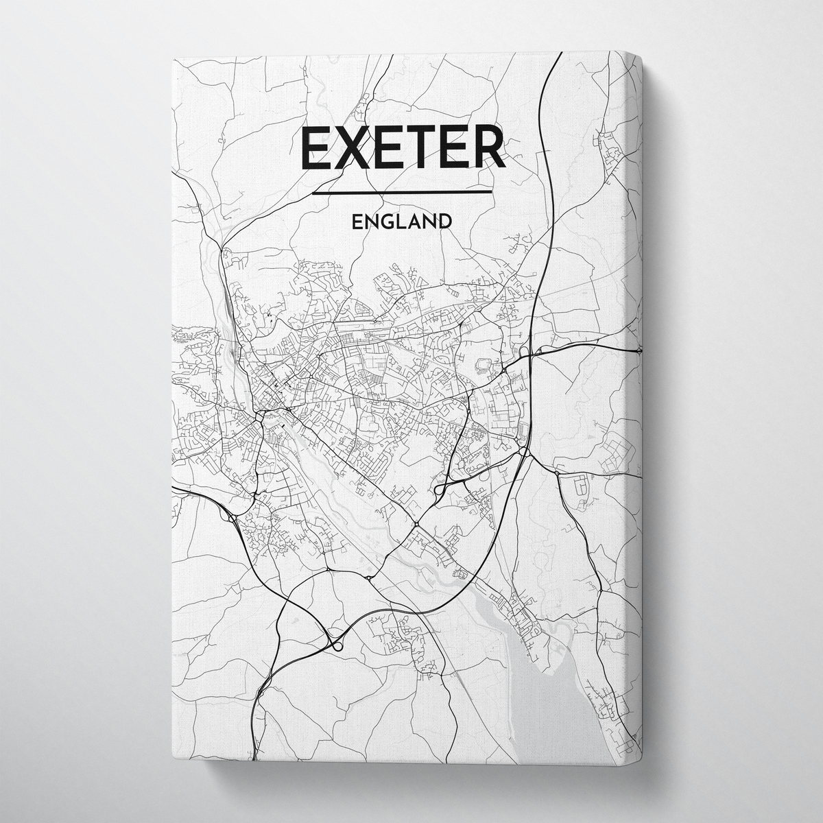 Exeter Map Canvas Wrap - Point Two Design