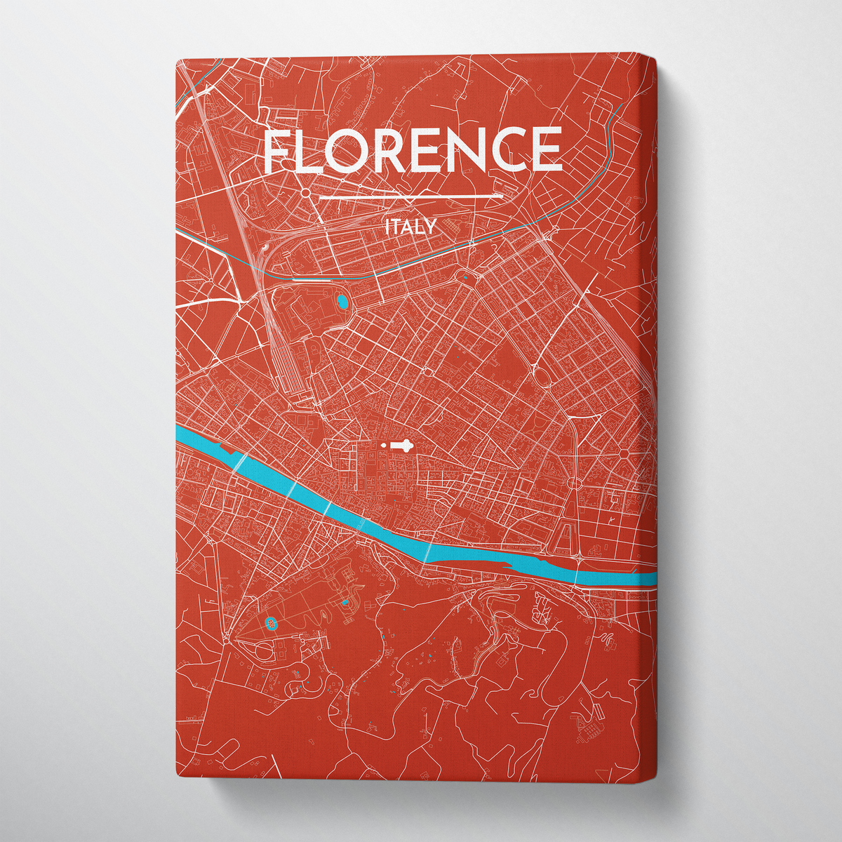 Florence Map Canvas Wrap - Point Two Design