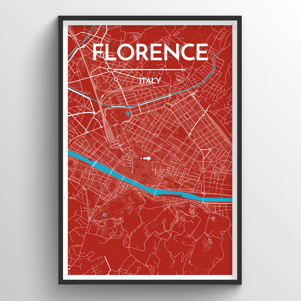 Udfordring Retaliate Ultimate Florence City Map Art Prints - High Quality Custom Made Art - Point Two  Design