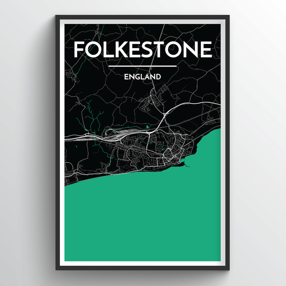 Folkeston Map Art Print - Point Two Design