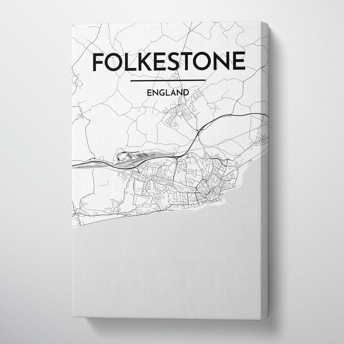 Folkeston Map Canvas Wrap - Point Two Design