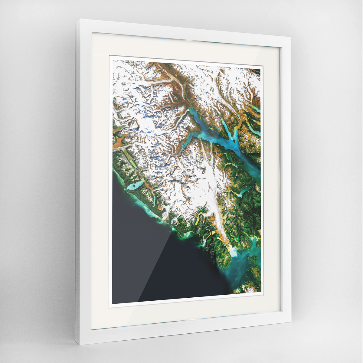 Glacier Bay Alaska Earth Photography Art Print - Framed