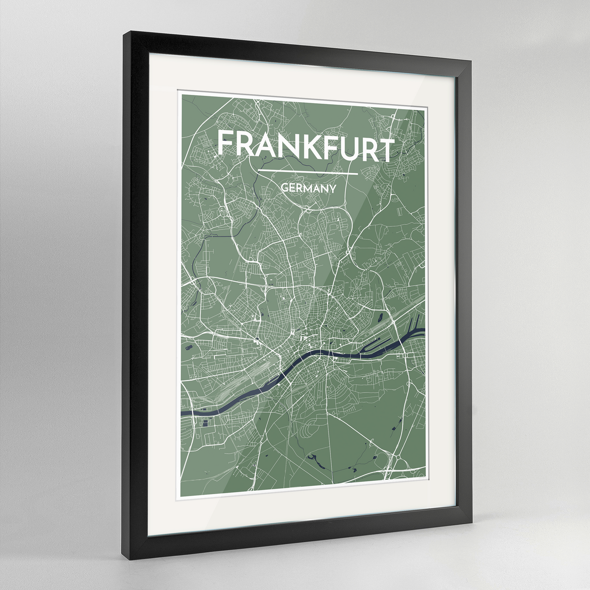 Frankfurt Map Art Print - Framed