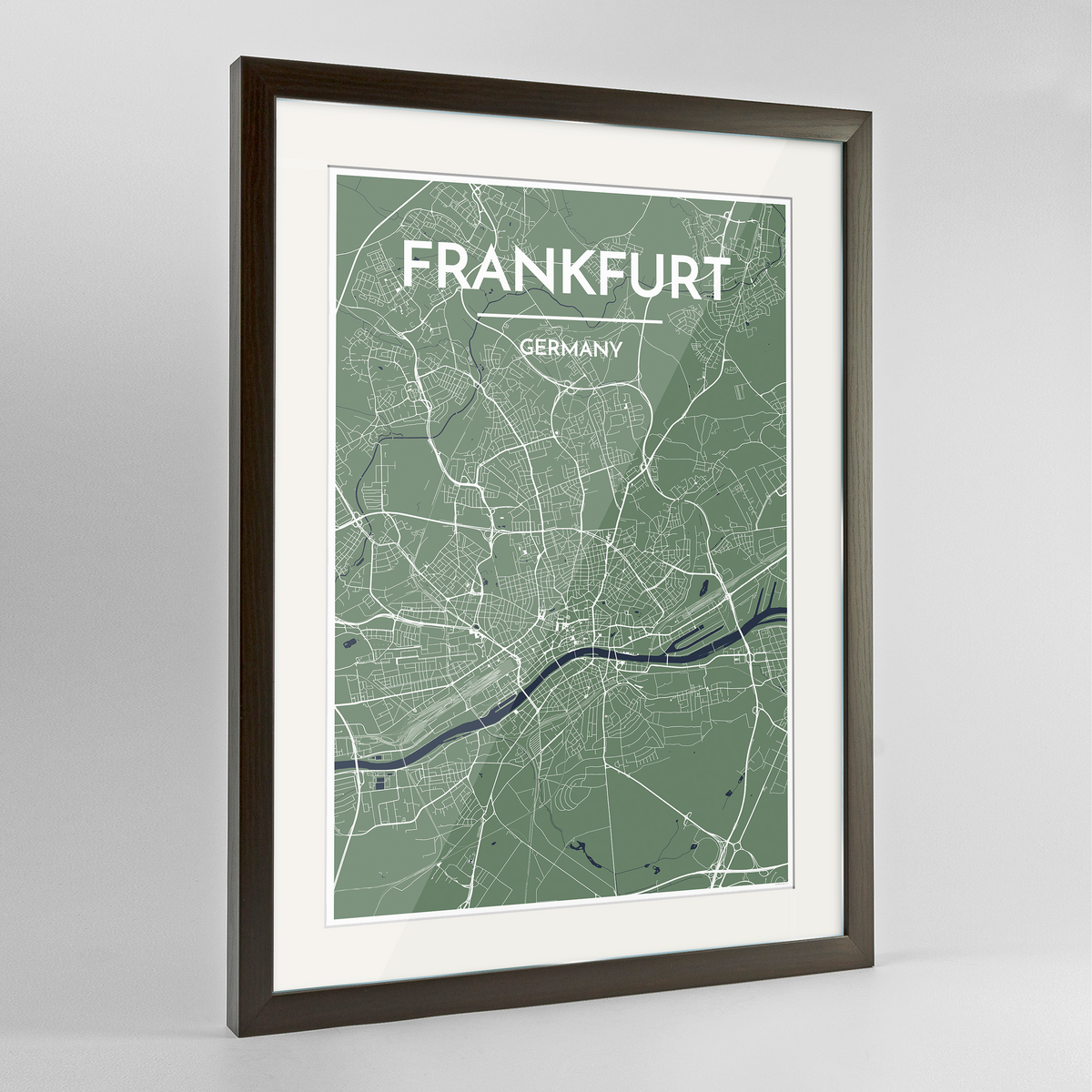Frankfurt Map Art Print - Framed