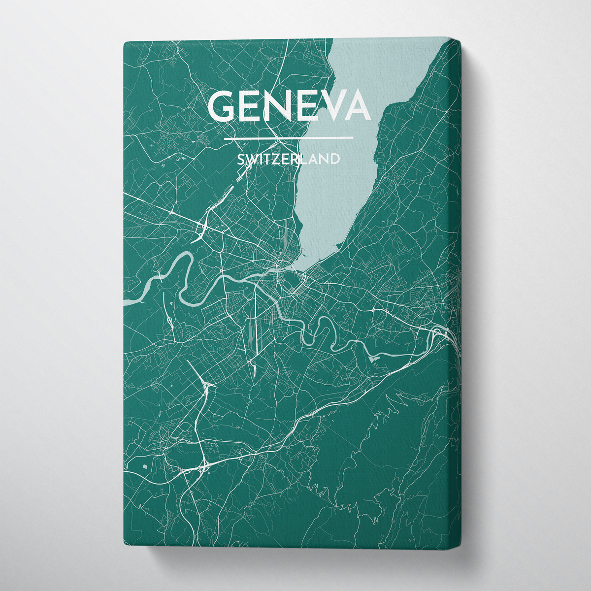 Geneva City Map Canvas Wrap - Point Two Design