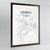 Framed Geneva Map Art Print 24x36" Contemporary Walnut frame Point Two Design Group