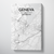 Geneva City Map Canvas Wrap - Point Two Design - Black & White Print