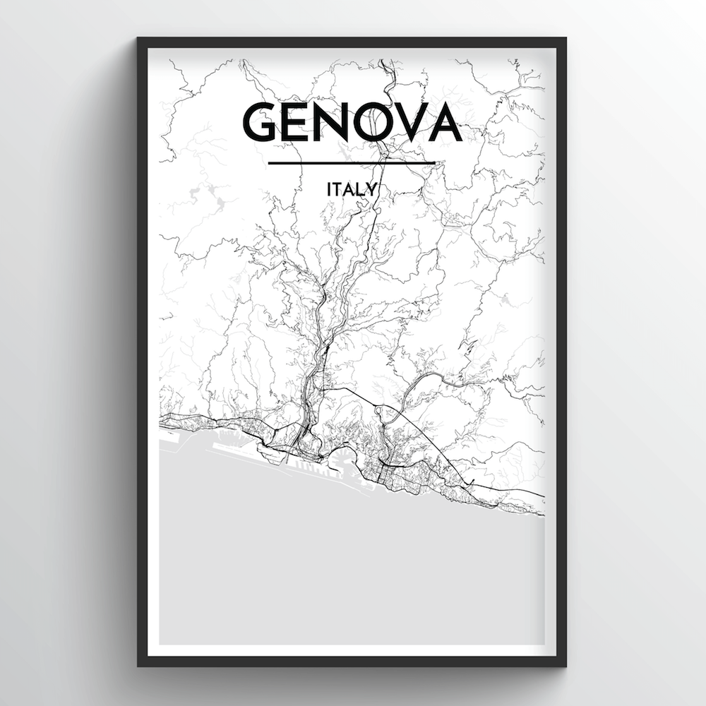 Genova Map Art Print - Point Two Design