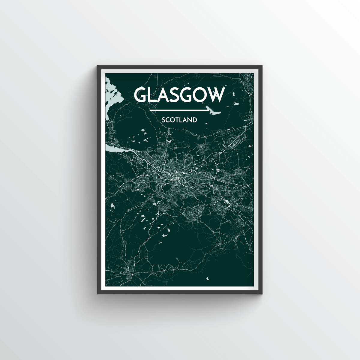 Glasgow Map Art Print - Point Two Design