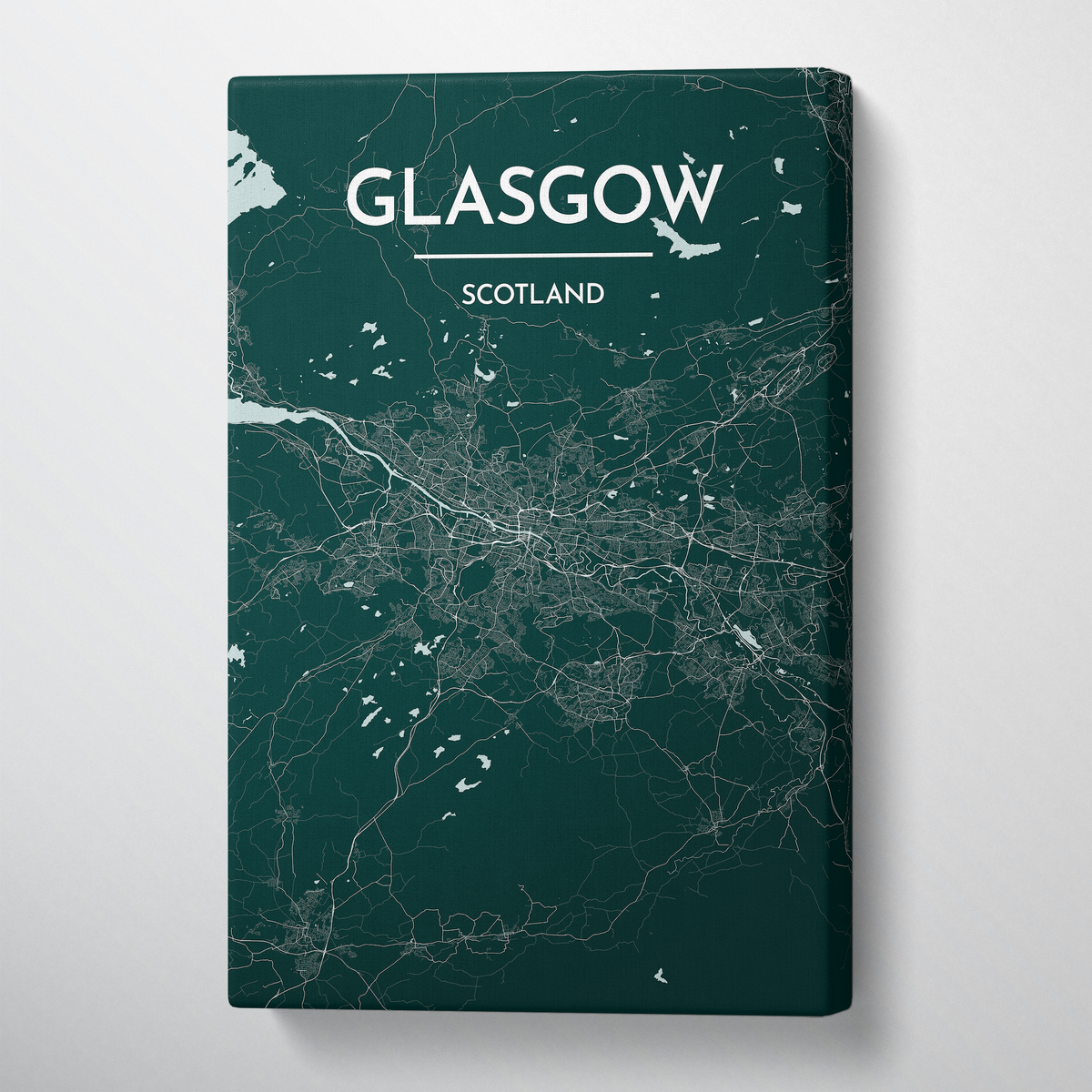 Glasgow City Map Canvas Wrap - Point Two Design
