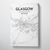 Glasgow City Map Canvas Wrap - Point Two Design - Black & White Print