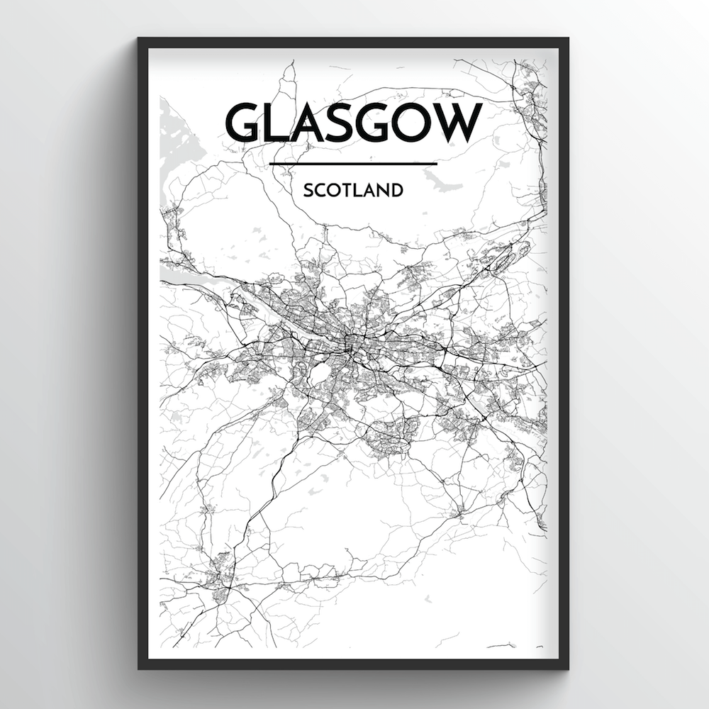 Glasgow Map Art Print - Point Two Design