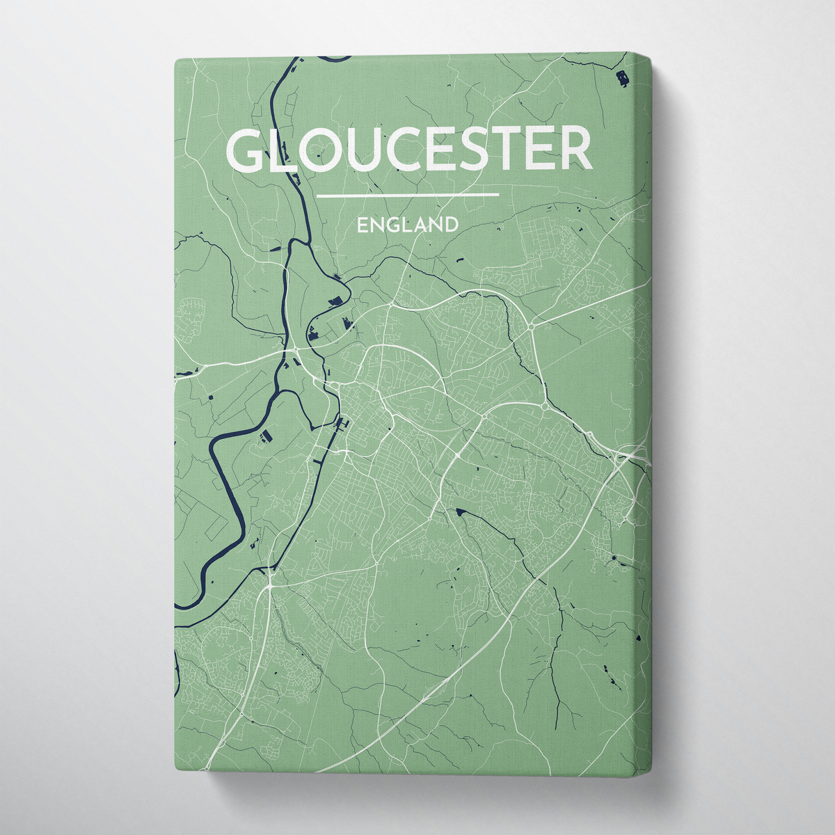 Glouchester City Map Canvas Wrap - Point Two Design
