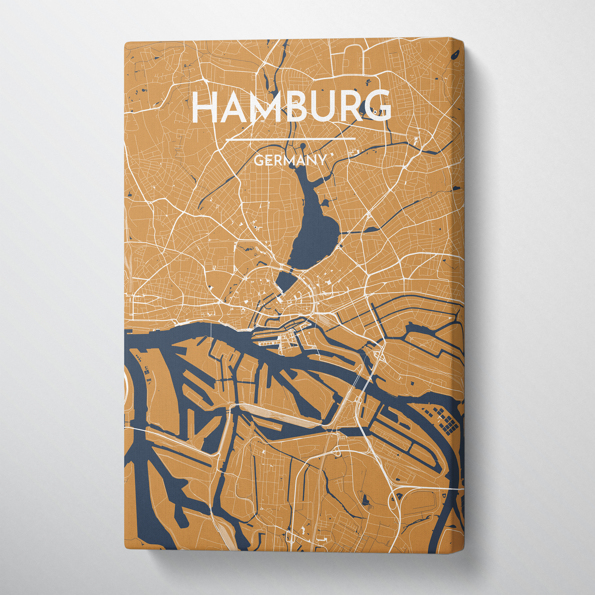 Hamburg City Map Canvas Wrap - Point Two Design