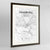 Framed Hamburg Map Art Print 24x36" Contemporary Walnut frame Point Two Design Group