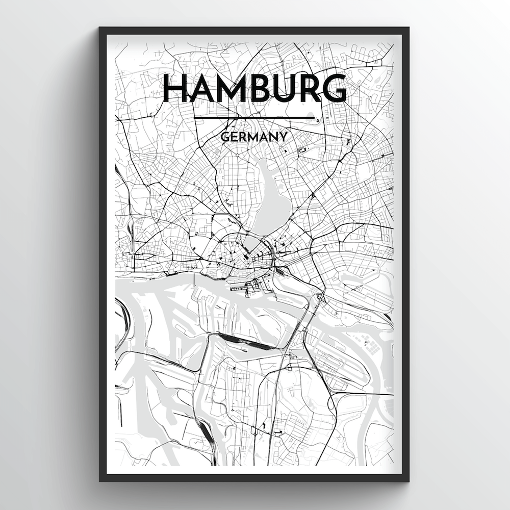 Hamburg Map Art Print - Point Two Design