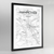 Hannover Map Art Print - Framed
