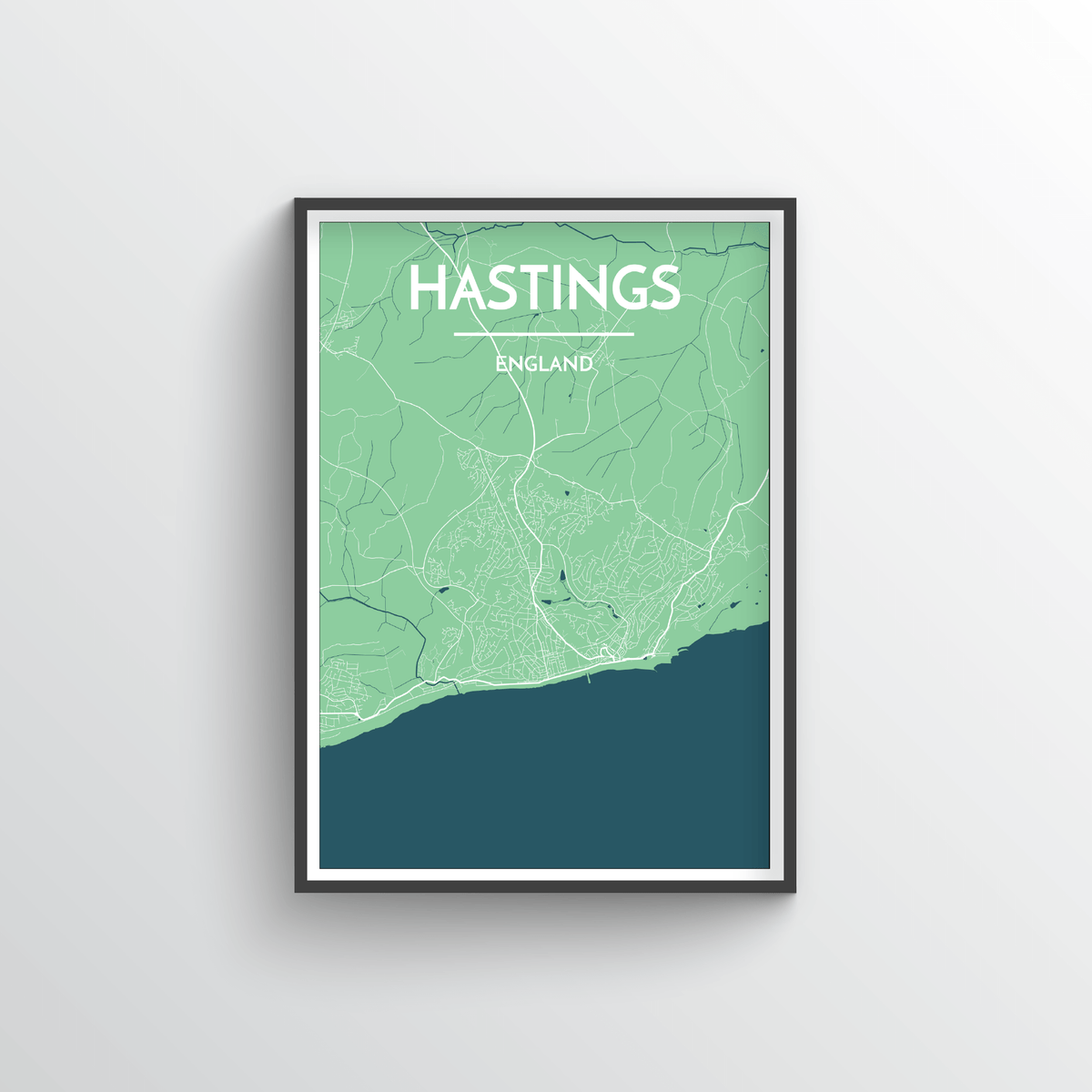 Hastings Map Art Print - Point Two Design