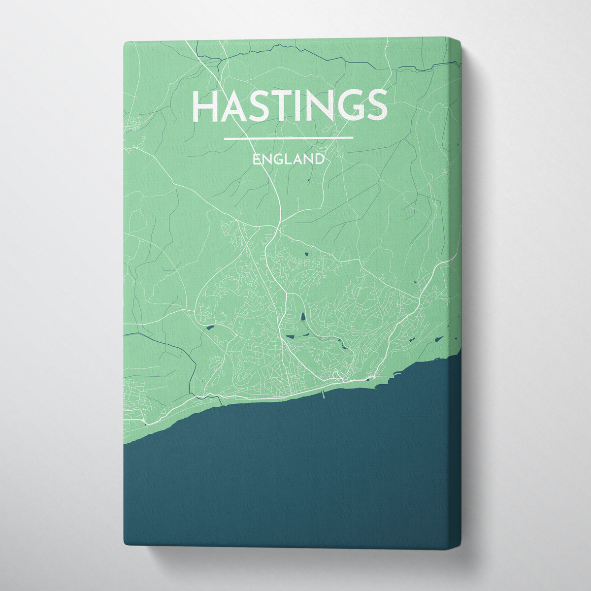 Hastings City Map Canvas Wrap - Point Two Design
