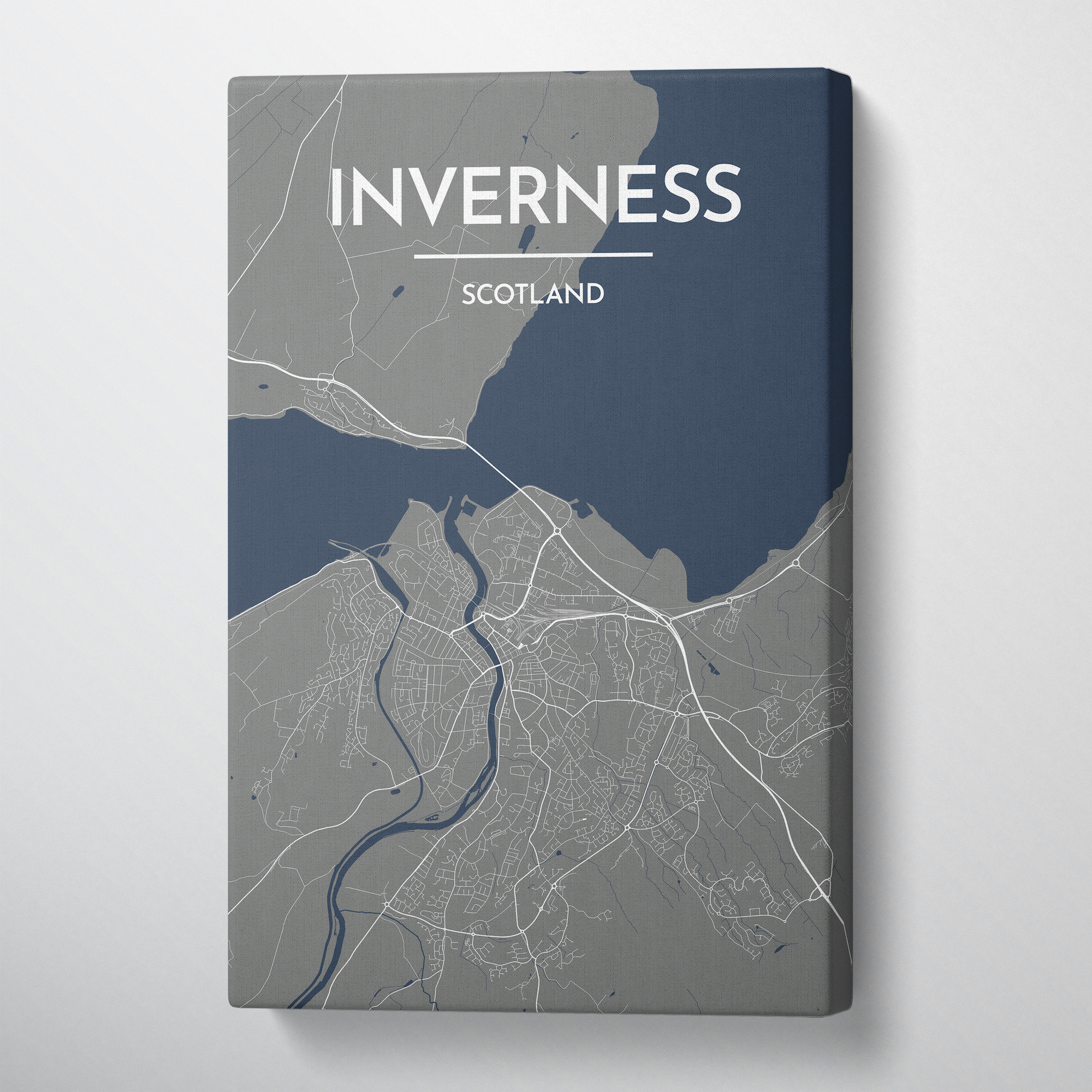 Inverness City Map Canvas Wrap - Point Two Design