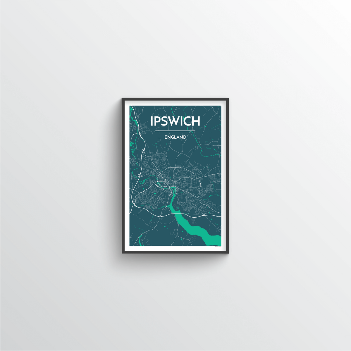 Ipswich Map Art Print - Point Two Design