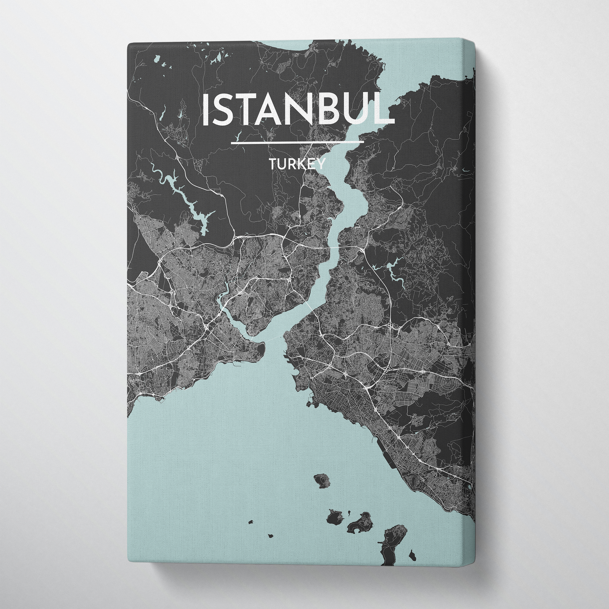 Istanbul City Map Canvas Wrap - Point Two Design