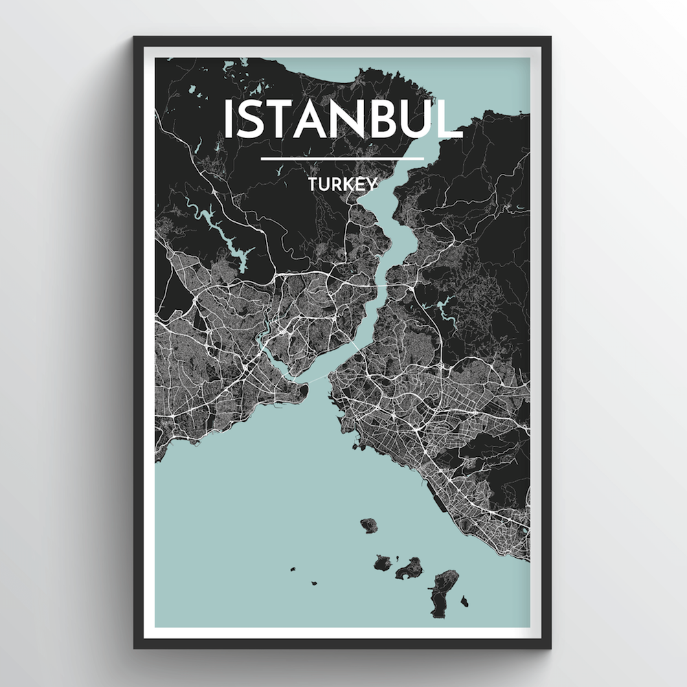 Istanbul Map Art Print - Point Two Design