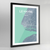 Framed Le Havre City Map Art Print - Point Two Design