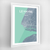Le Havre Map Art Print - Framed