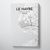 Le Havre City Map Canvas Wrap - Point Two Design - Black & White Print