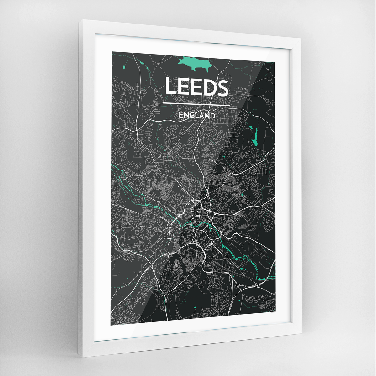 Leeds Map Art Print - Framed