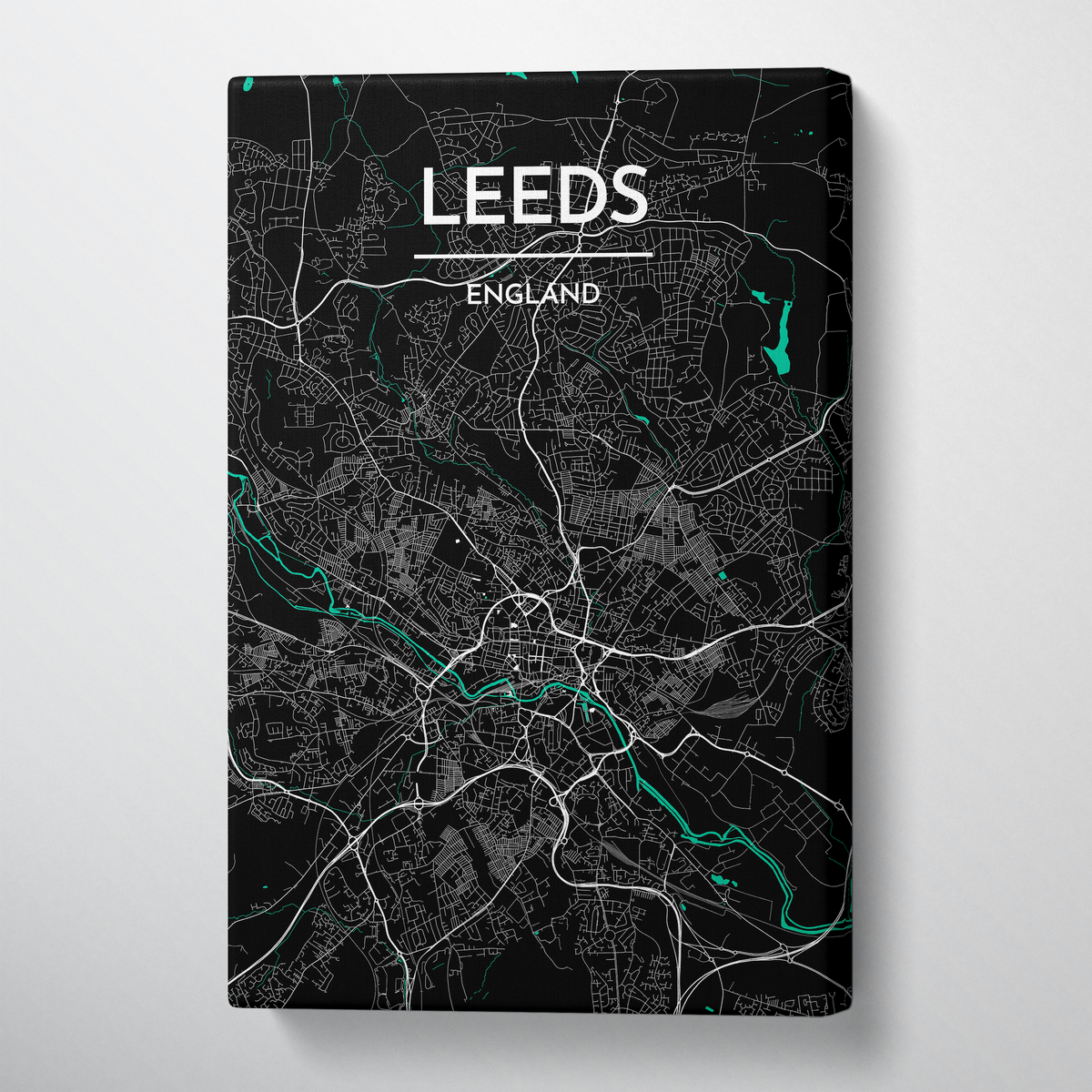 Leeds City Map Canvas Wrap - Point Two Design