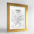 Framed Leeds Map Art Print 24x36" Gold frame Point Two Design Group