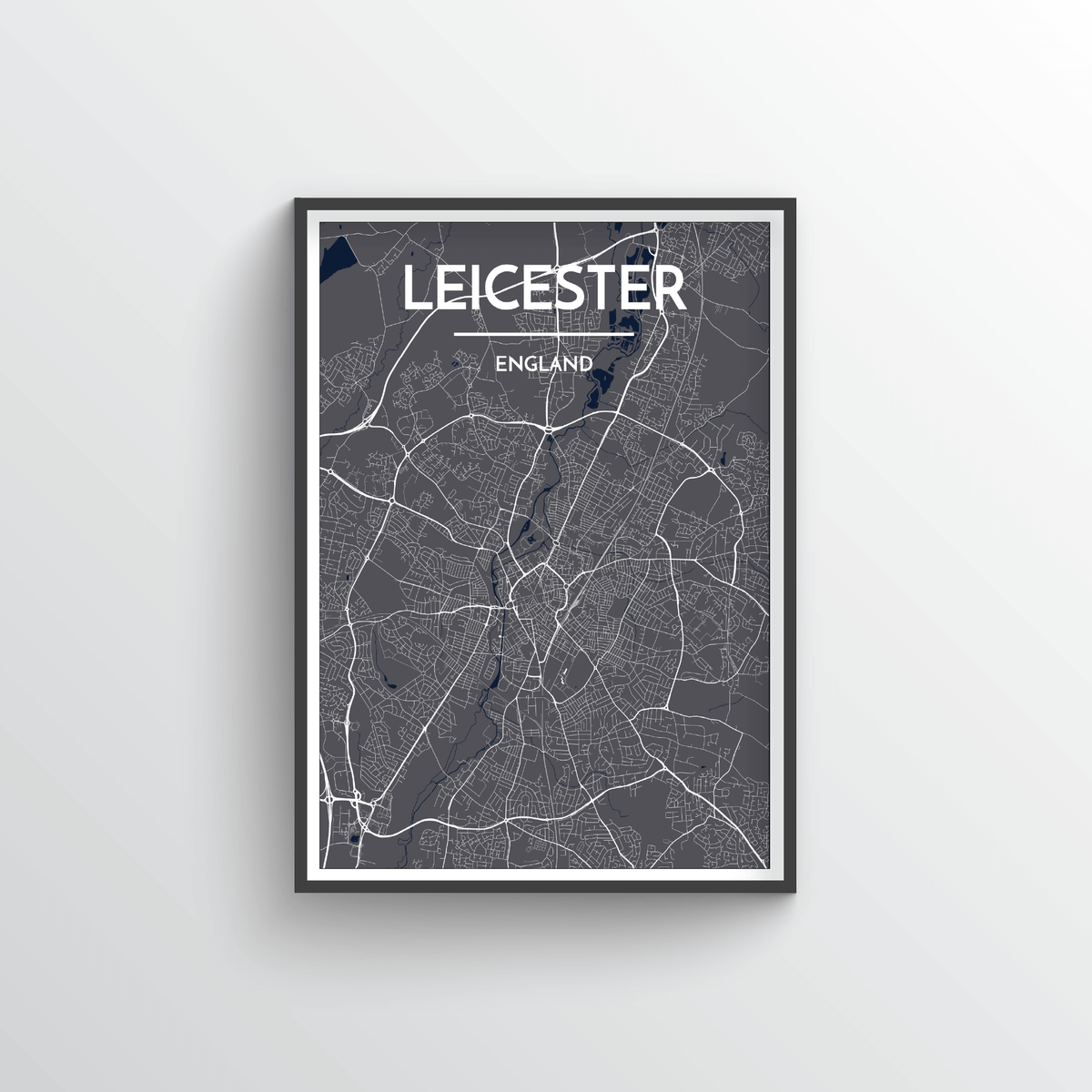 Leicester Map Art Print - Point Two Design