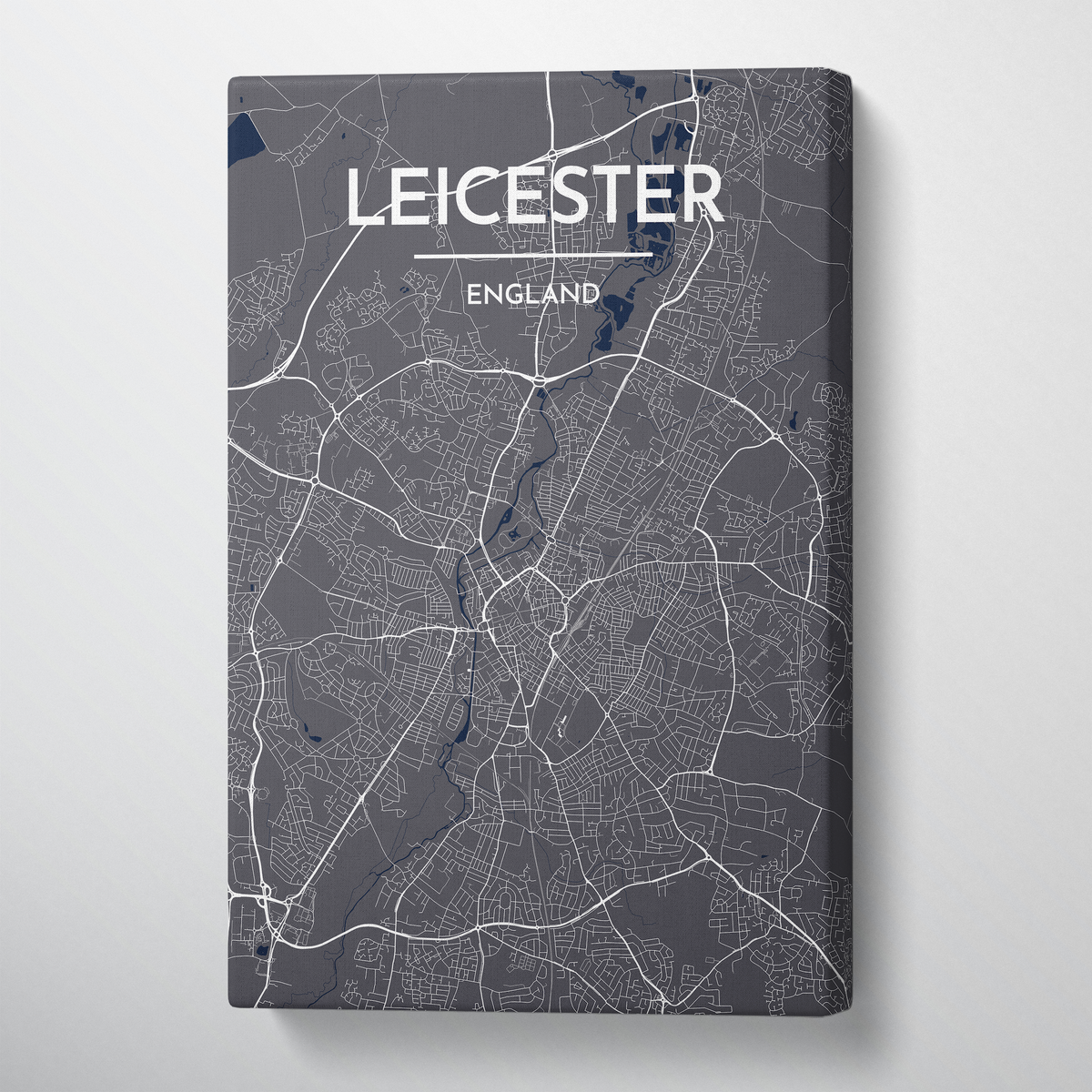 Leicester City Map Canvas Wrap - Point Two Design