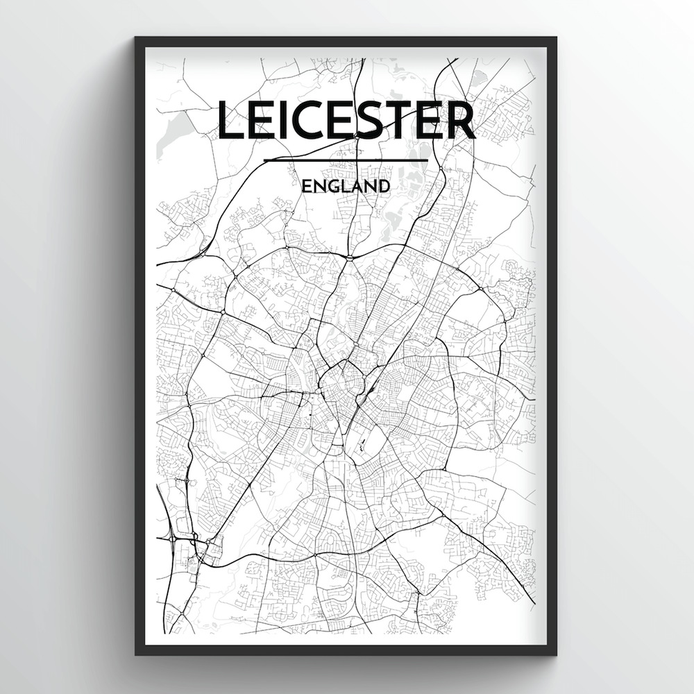 Leicester Map Art Print - Point Two Design