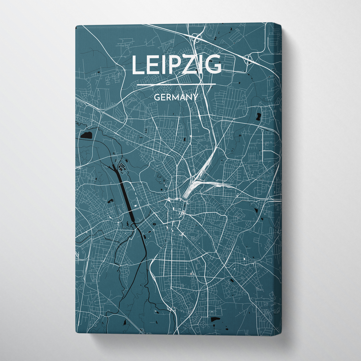 Leipzig City Map Canvas Wrap - Point Two Design