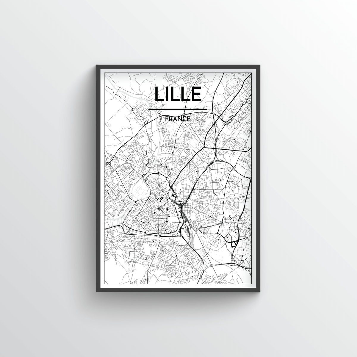 Lille City Map Art Print - Point Two Design