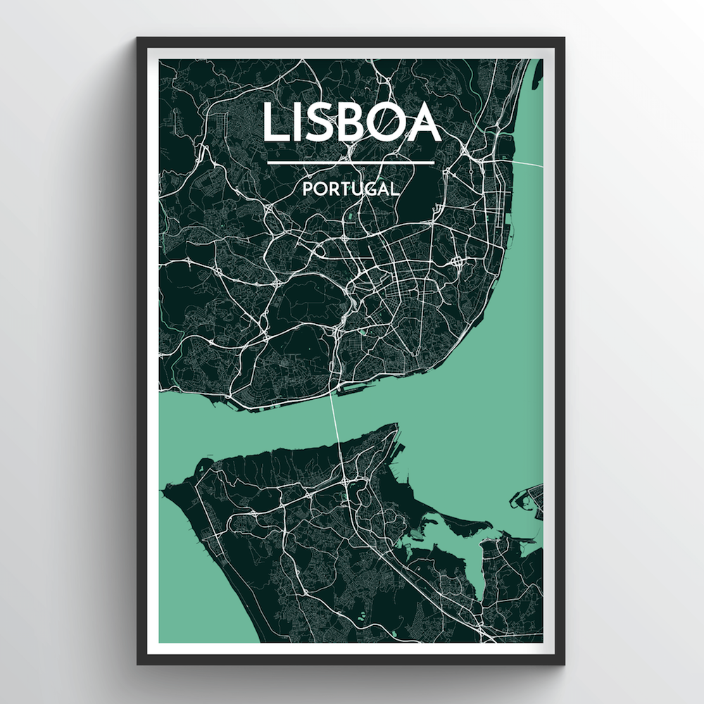 Lisboa City Map Art Print - Point Two Design