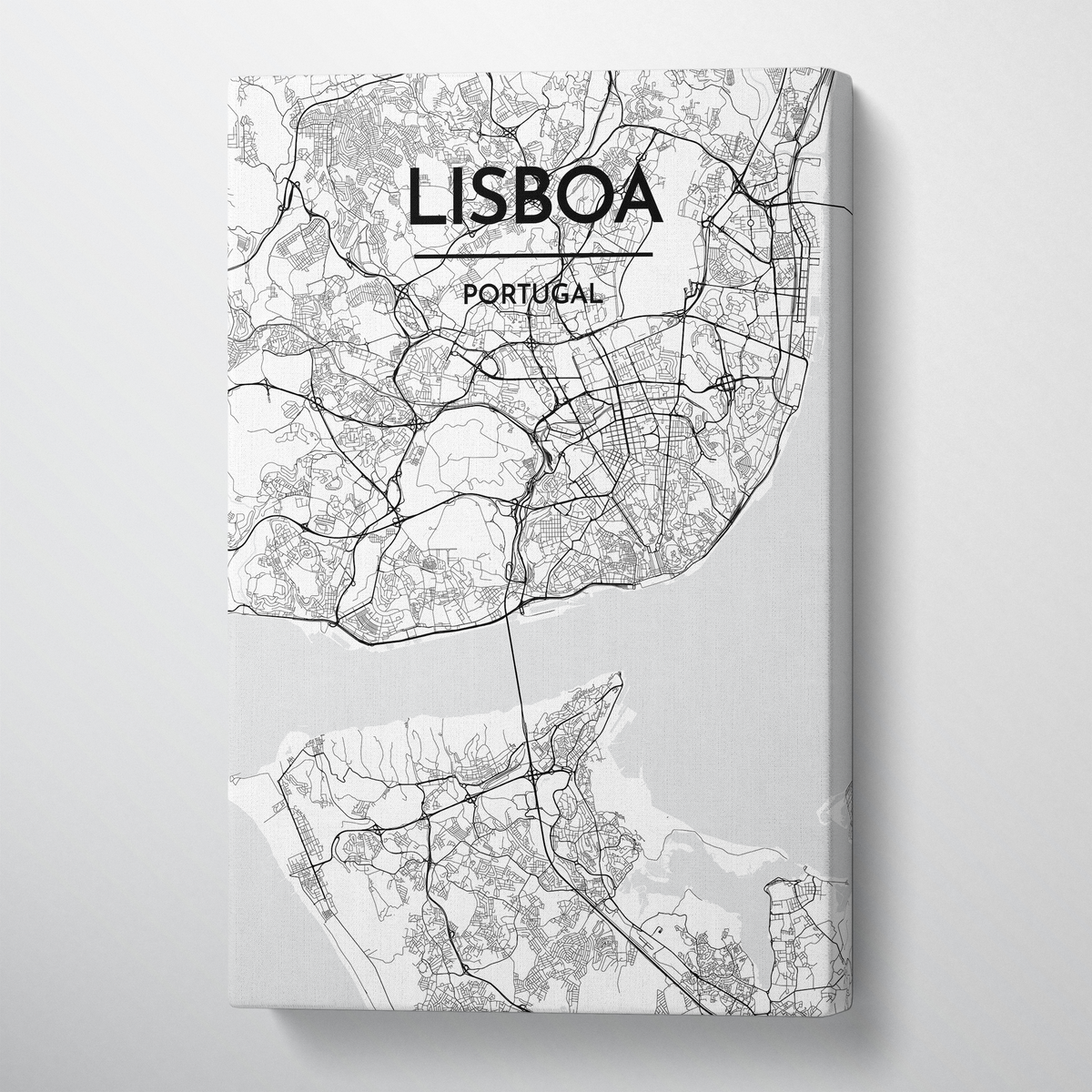 Lisboa Map Art - Canvas Wrap