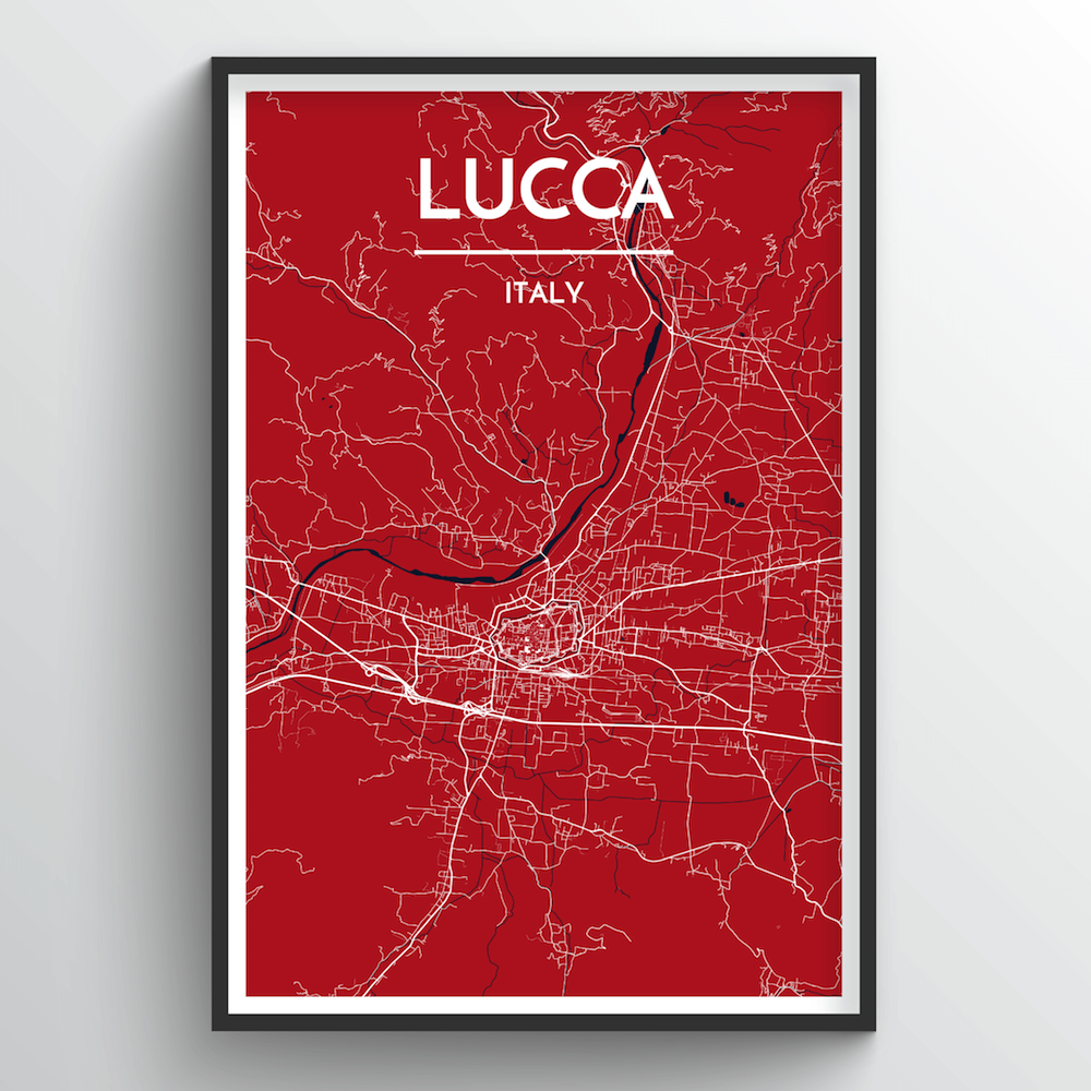 Lucca City Map Art Print - Point Two Design