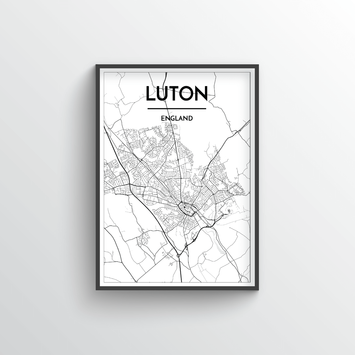 Luton City Map Art Print - Point Two Design