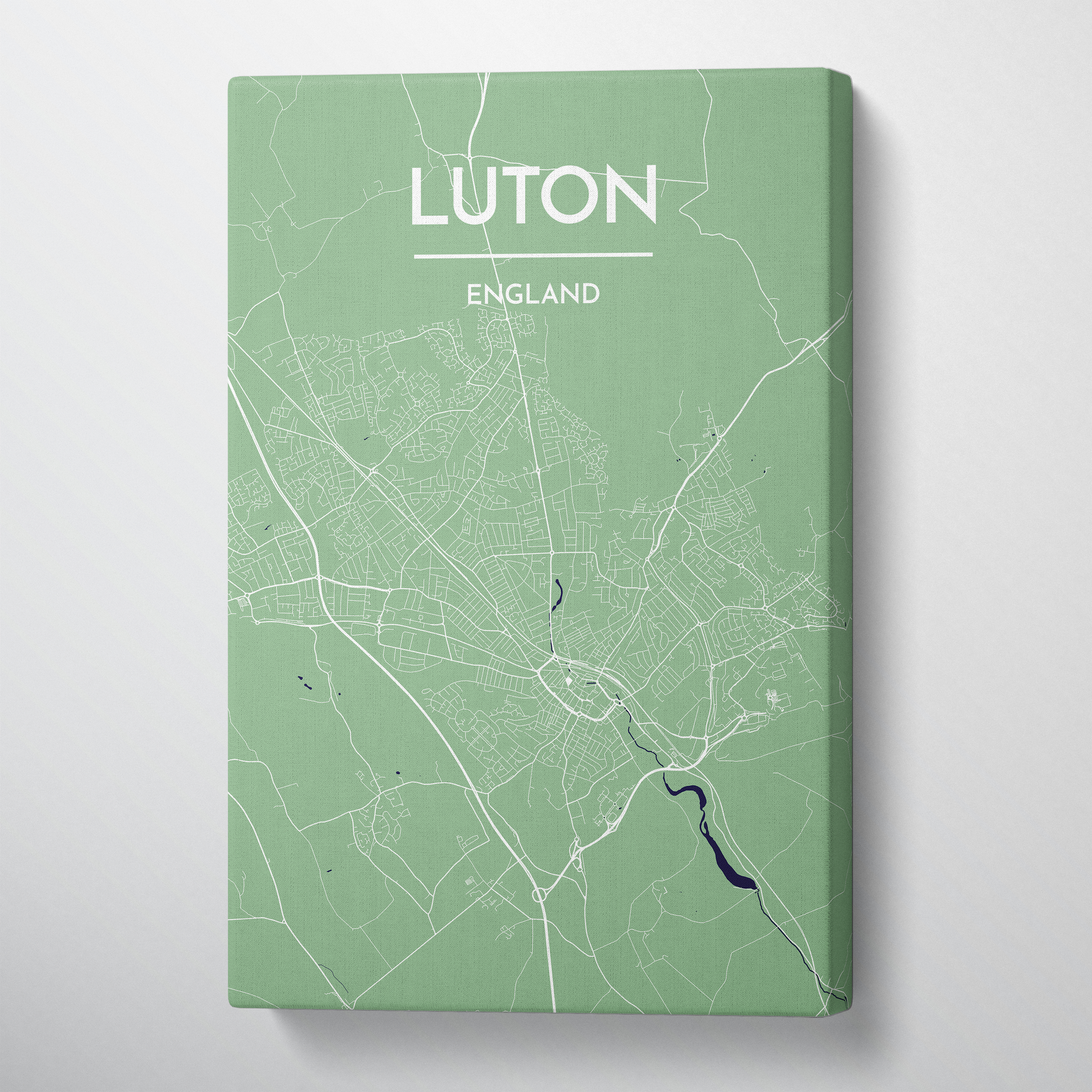 Luton City Map Canvas Wrap - Point Two Design