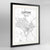 Framed Luton Map Art Print 24x36" Contemporary Black frame Point Two Design Group